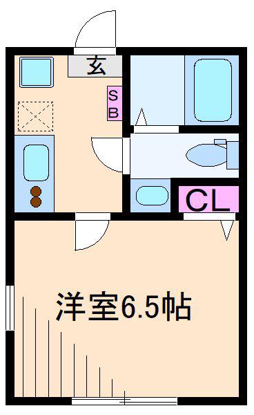グランジュテ港北高田(1K/1階)の間取り写真