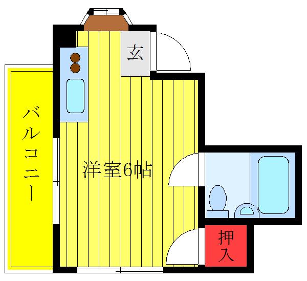 コーポマキノ(ワンルーム/2階)の間取り写真