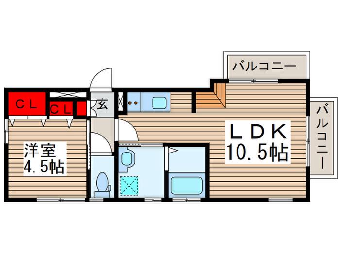 アコール谷塚(1LDK/3階)の間取り写真