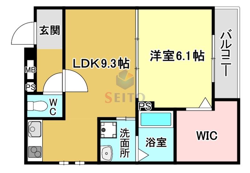 フジパレス庄内西町II番館(1LDK/3階)の間取り写真