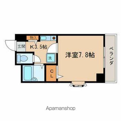 ロイヤルピジョン八田(1K/4階)の間取り写真