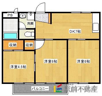 早津崎コーポ(3DK/2階)の間取り写真