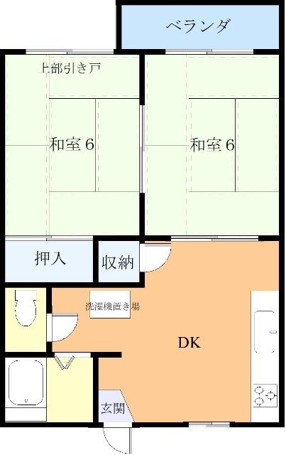 ひかりハウス(2DK/2階)の間取り写真