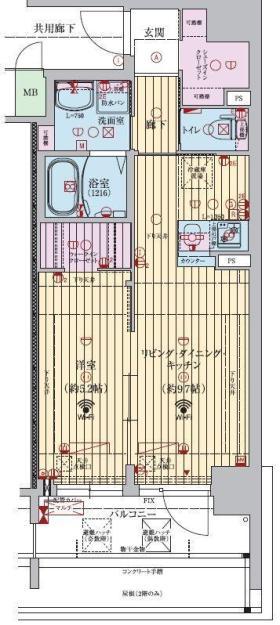 ファーストフィオーレ梅田イースト(1LDK/4階)の間取り写真
