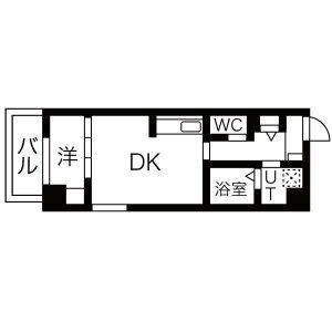 アレフガルド(1DK/4階)の間取り写真