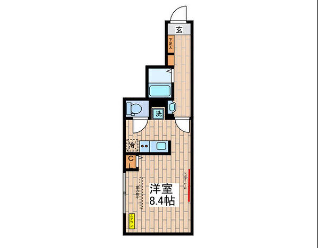 SKY RESIDENCE 押上(1K/1階)の間取り写真