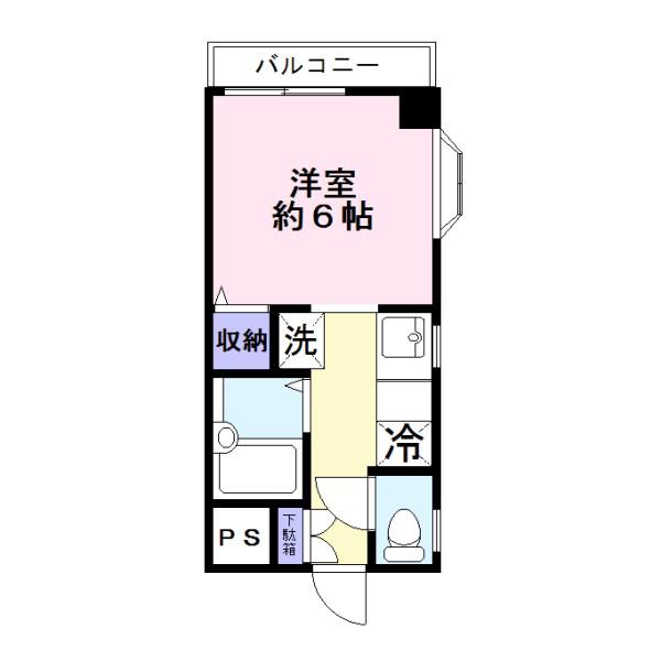 グリーンハイム富葉(ワンルーム/2階)の間取り写真
