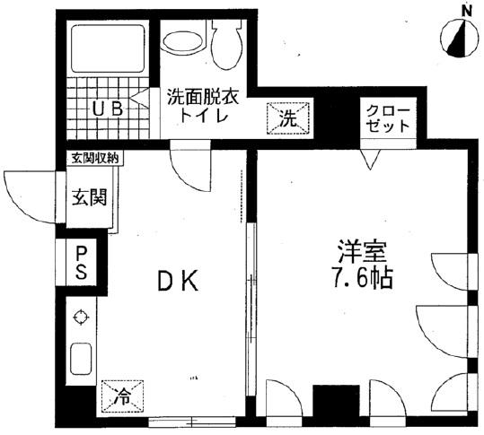 サンライズ保谷(1DK/3階)の間取り写真