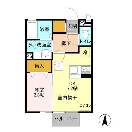 セジュールT・M(1DK/1階)の間取り写真