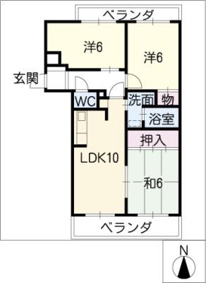 レジデンツ菩提樹(3LDK/1階)の間取り写真