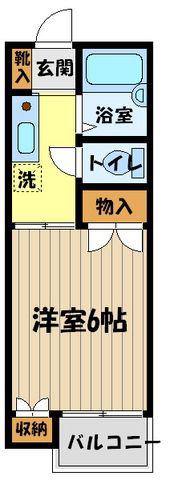 サリーダシティー(1K/2階)の間取り写真