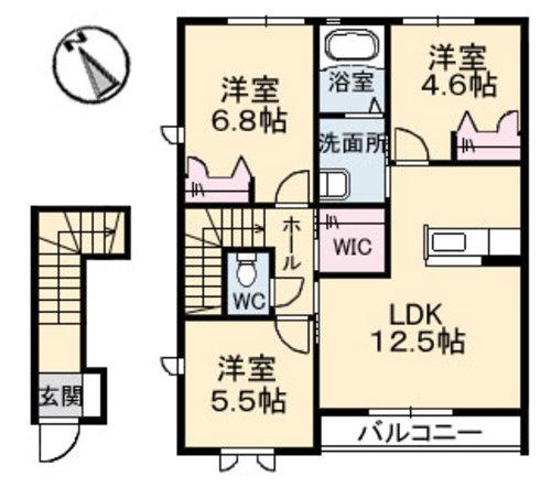 サン・フェリーチェ I棟(3LDK/2階)の間取り写真