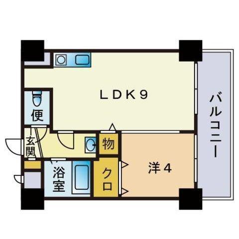 エレガンス長尾(1LDK/3階)の間取り写真