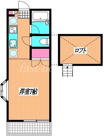 ラ・コートYUZU(1K/2階)の間取り写真