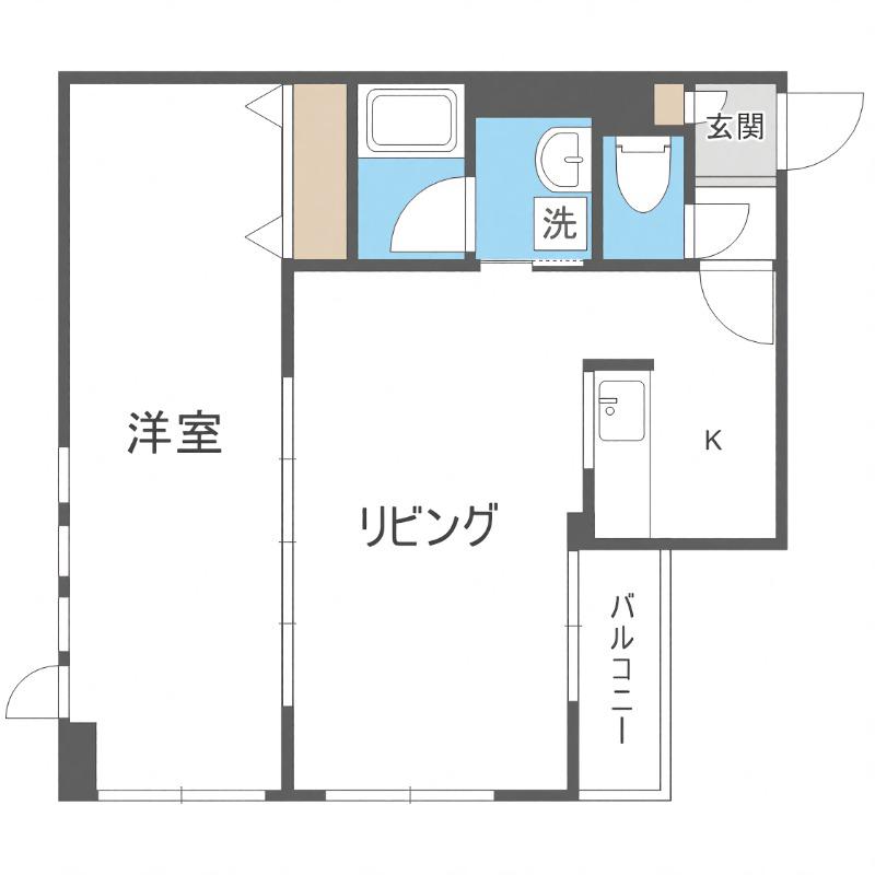KDXレジデンス南三条(1LDK/12階)の間取り写真