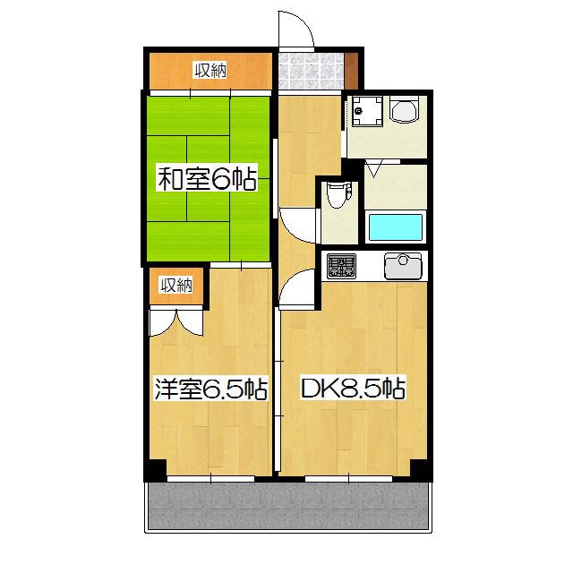 ファミールTCアクトII(2DK/3階)の間取り写真