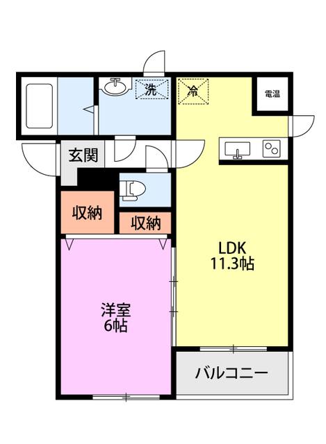 プレムMIMAKI(1LDK/1階)の間取り写真