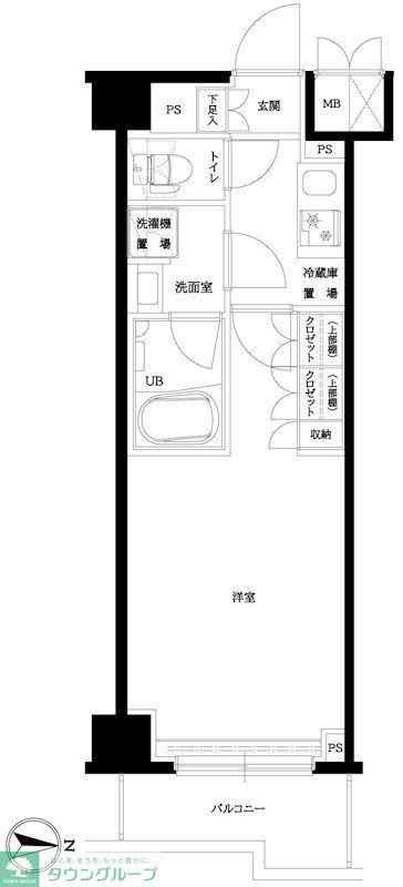 ルーブル武蔵新城六番館(1K/6階)の間取り写真