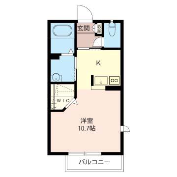 ハッピークローバー B(ワンルーム/1階)の間取り写真