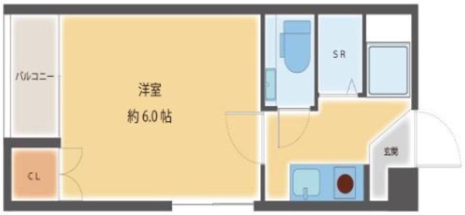 大国町レジデンス(ワンルーム/4階)の間取り写真