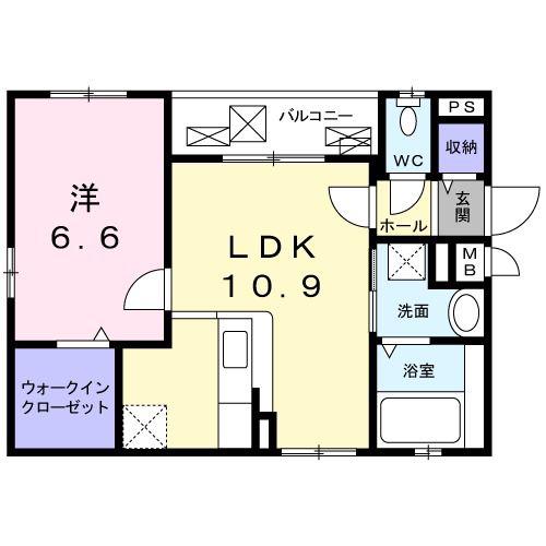 ストリート アベニュー・H(1LDK/1階)の間取り写真