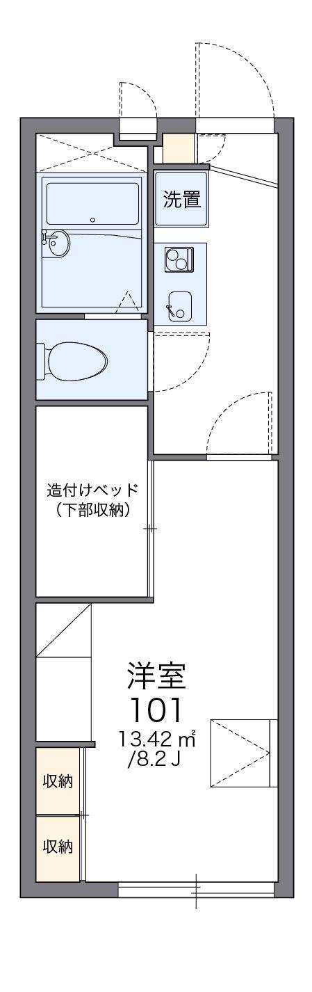 レオパレスKEW(1K/1階)の間取り写真