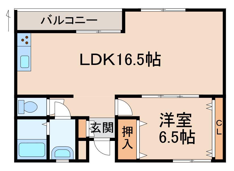 第二宮田マンション(1LDK/4階)の間取り写真