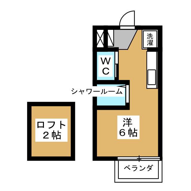 フローラ4(ワンルーム/1階)の間取り写真