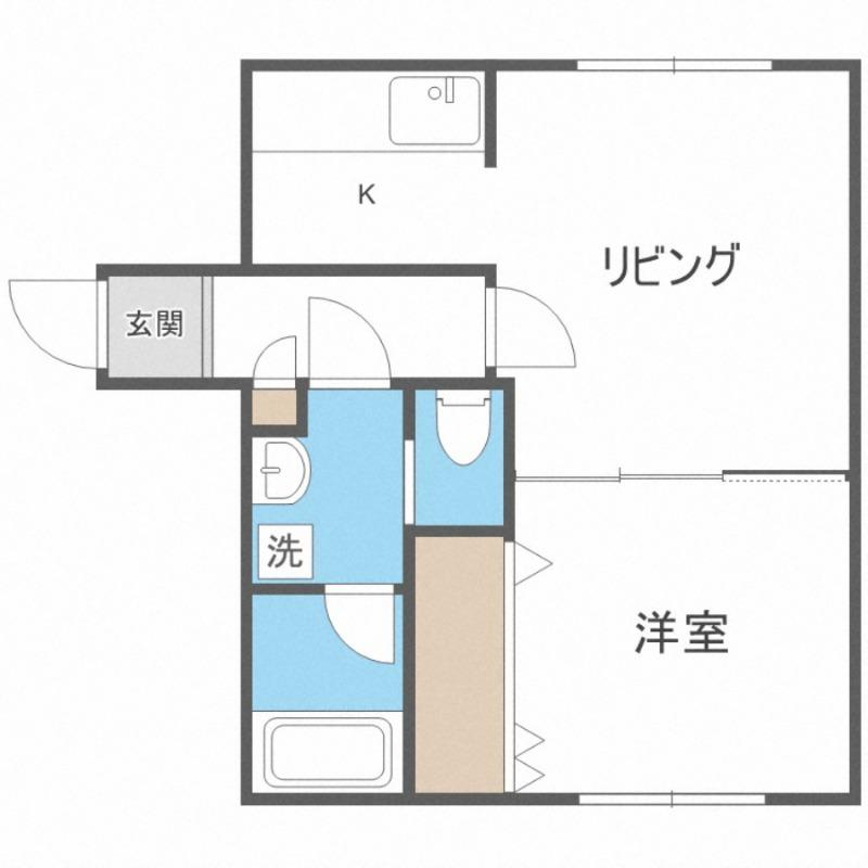 BLANCNOIRイーストSAPPOROANDANTE(1DK/3階)の間取り写真
