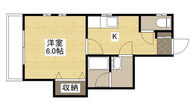 プランドールI(1K/1階)の間取り写真