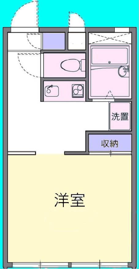 ヒルサイドテラス(1K/1階)の間取り写真