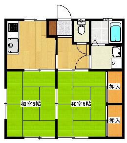 ライフピア神川(2DK/2階)の間取り写真