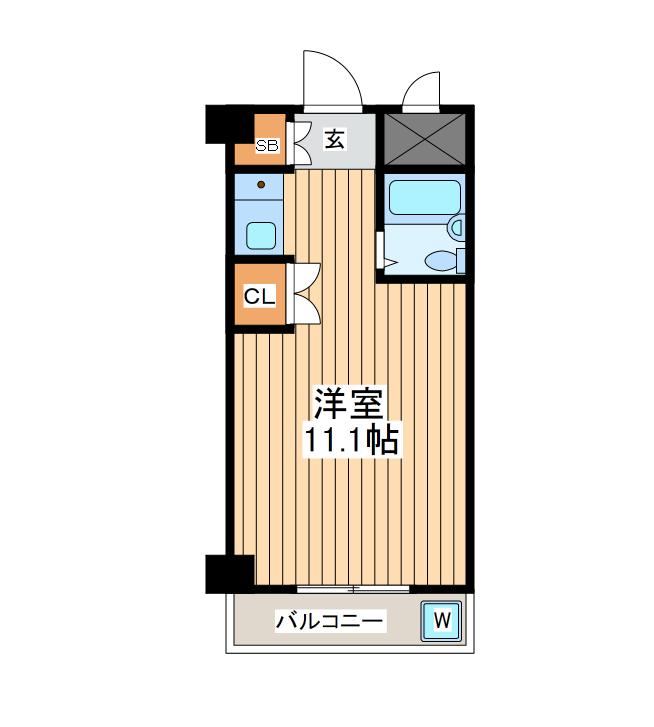 コアクレスト立川栄町(ワンルーム/3階)の間取り写真