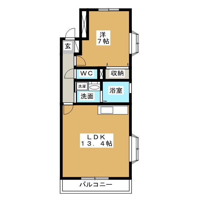 ミュゼ草薙(1LDK/3階)の間取り写真