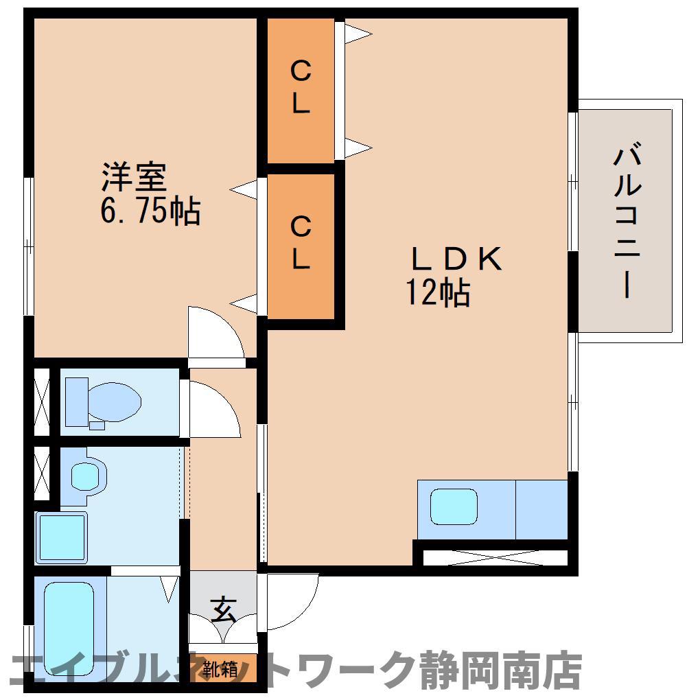 ブリスベントII(2DK/1階)の間取り写真