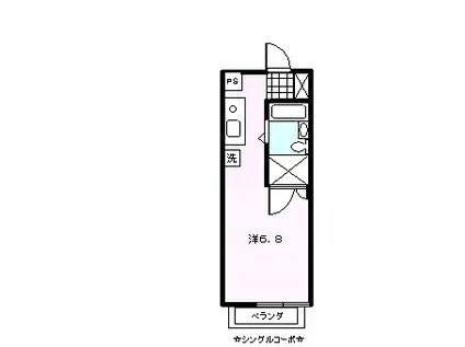シングルコーポミヤシタ(ワンルーム/2階)の間取り写真