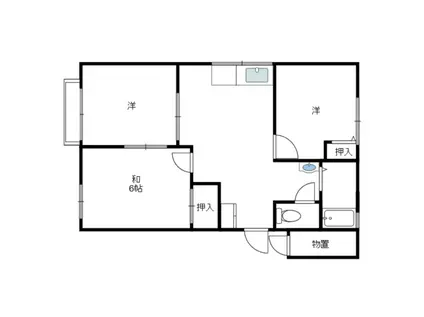 シティハイムサンG(3DK/2階)の間取り写真