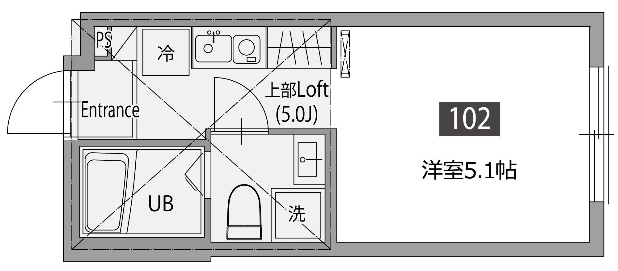 ビジュー上石神井レジデンス(1K/1階)の間取り写真