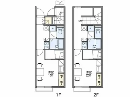 レオパレスサンハイム小泉III(1K/2階)の間取り写真