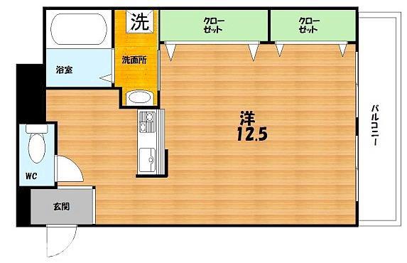 メゾン天の川(ワンルーム/1階)の間取り写真