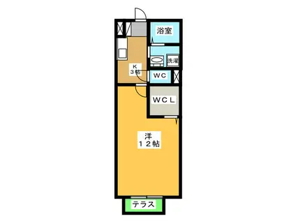 グリーンフォレストAZUMI A(1K/1階)の間取り写真