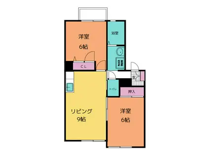 フォーレス藤(2DK/1階)の間取り写真