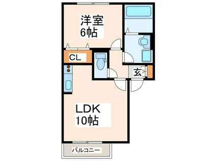 セジュール椿(1LDK/2階)の間取り写真
