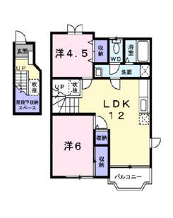 ブライトサウス(2LDK/2階)の間取り写真