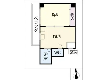 ベルメゾン太田(1DK/3階)の間取り写真