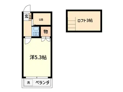 グリーンハウス鎌倉(1K/1階)の間取り写真