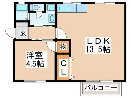 メゾンBMIII(1LDK/2階)の間取り写真