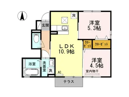 フォーレストKOHARU(2LDK/1階)の間取り写真