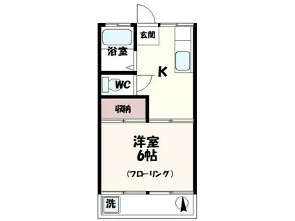 ダイシンハウス(1K/2階)の間取り写真