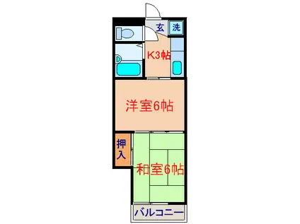 コーポ和泉(2K/1階)の間取り写真